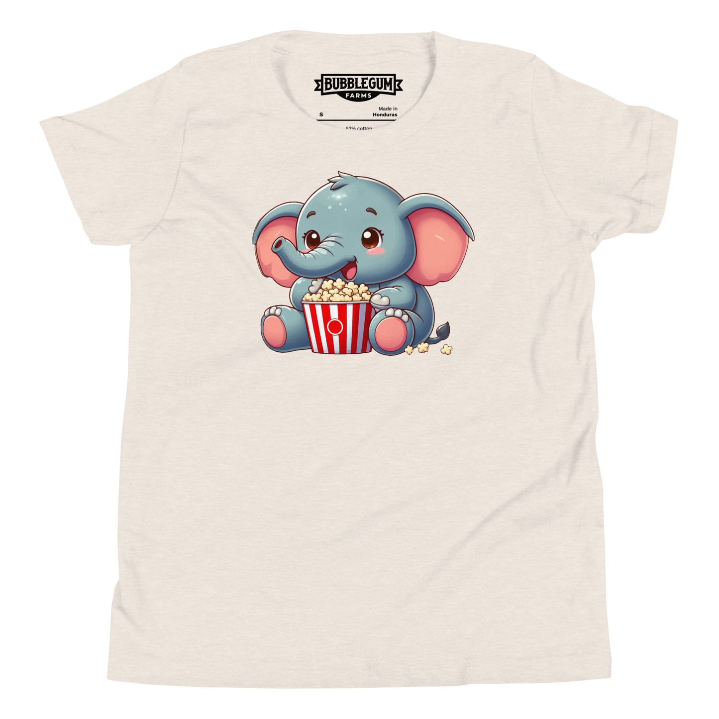 Baby Elephant - Eating Popcorn - Youth Staple Tee