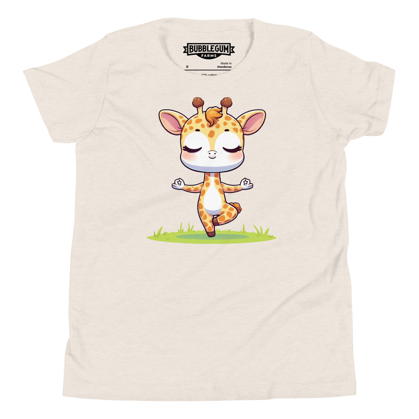 Giraffe doing Yoga - Youth Staple Tee