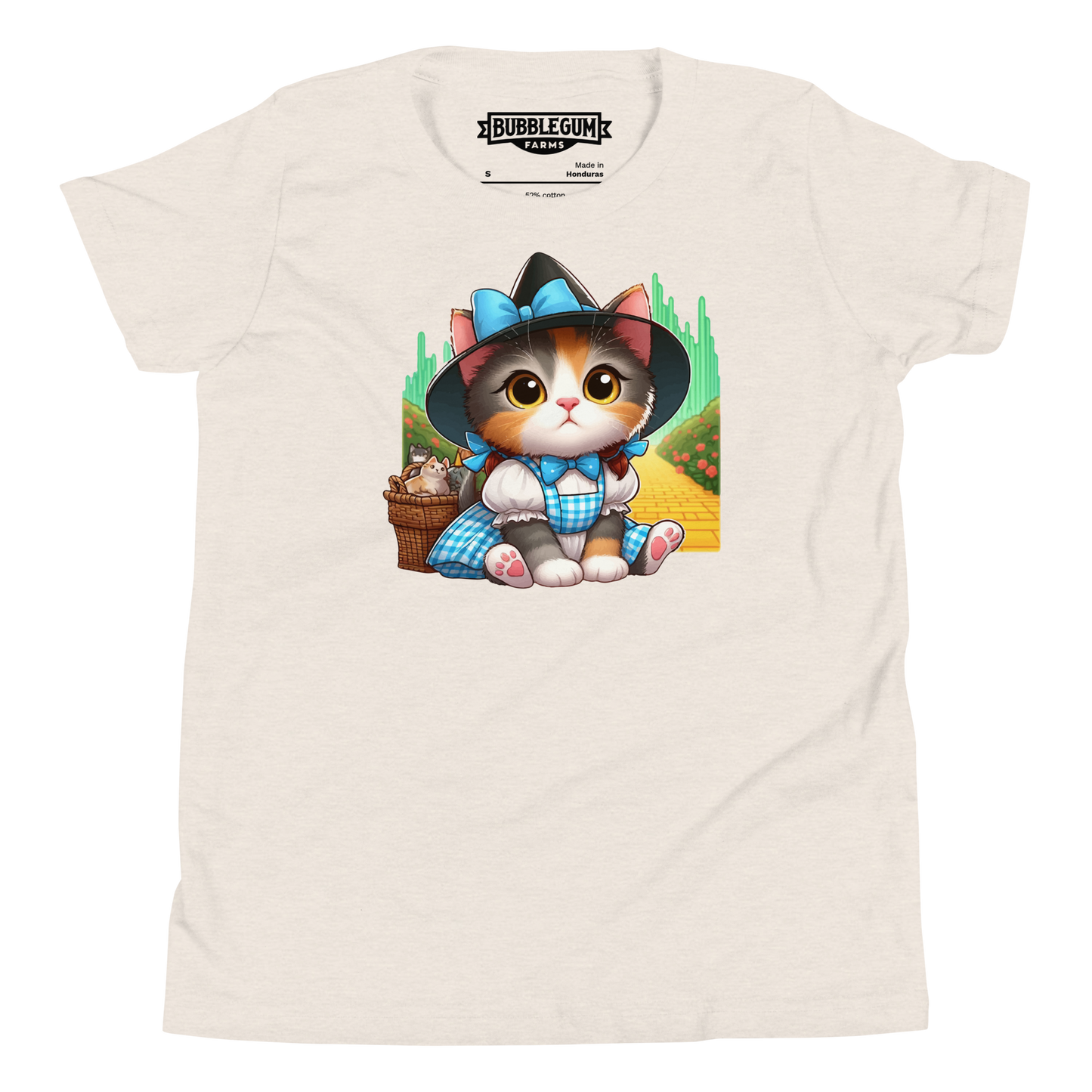 Kitten on a Yellow Brick Road - Youth Staple Tee