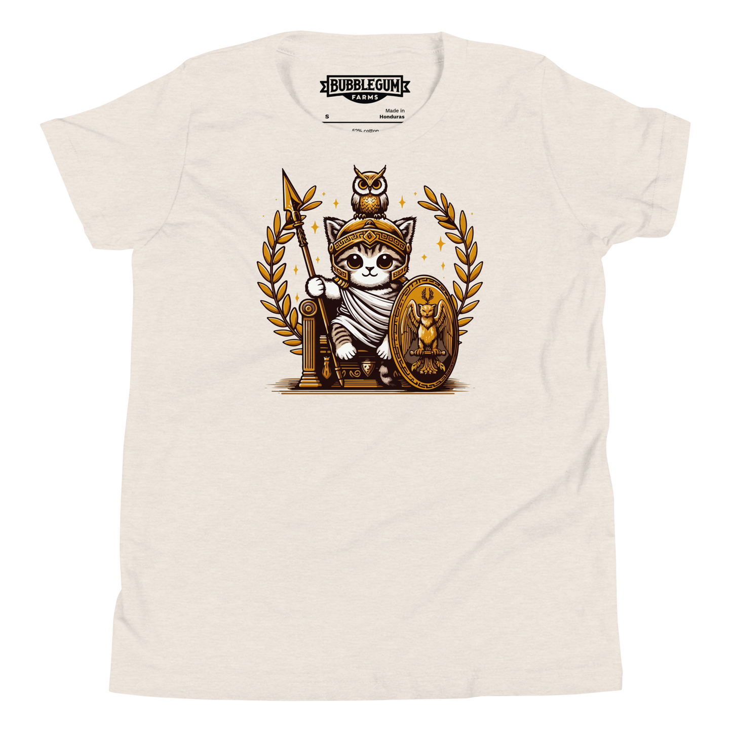 Roman Kitten with Owl - Youth Staple Tee