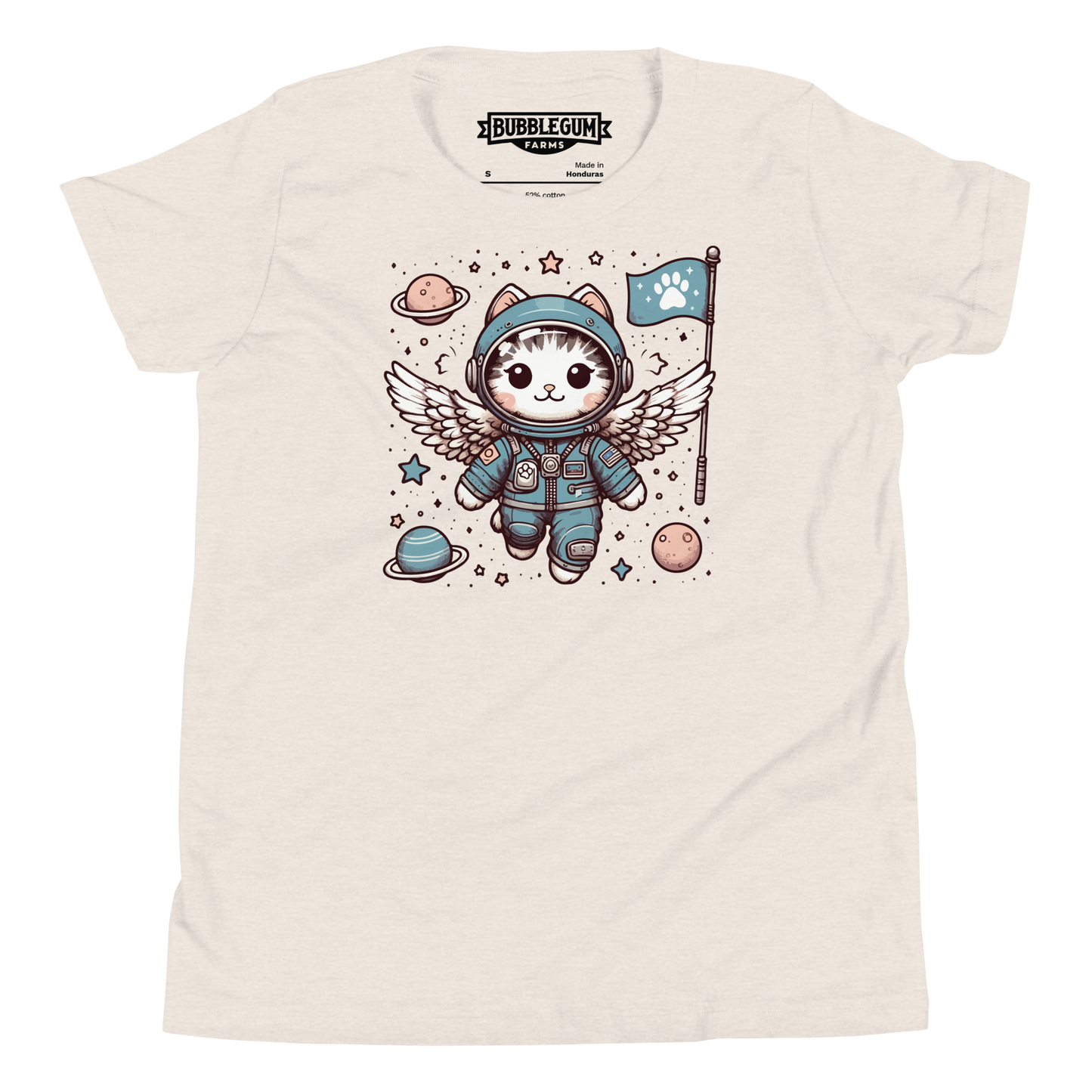 Space Kitten with Wings - Youth Staple Tee
