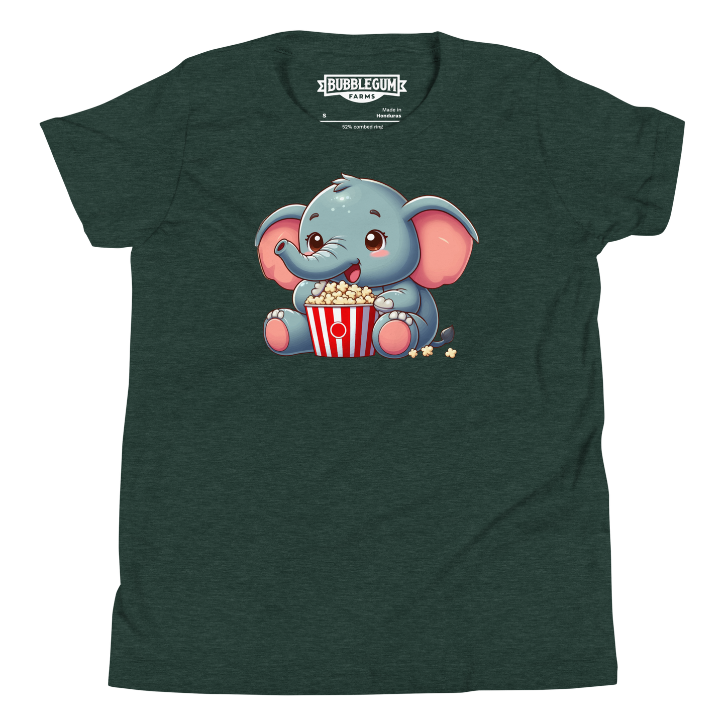 Baby Elephant - Eating Popcorn - Youth Staple Tee