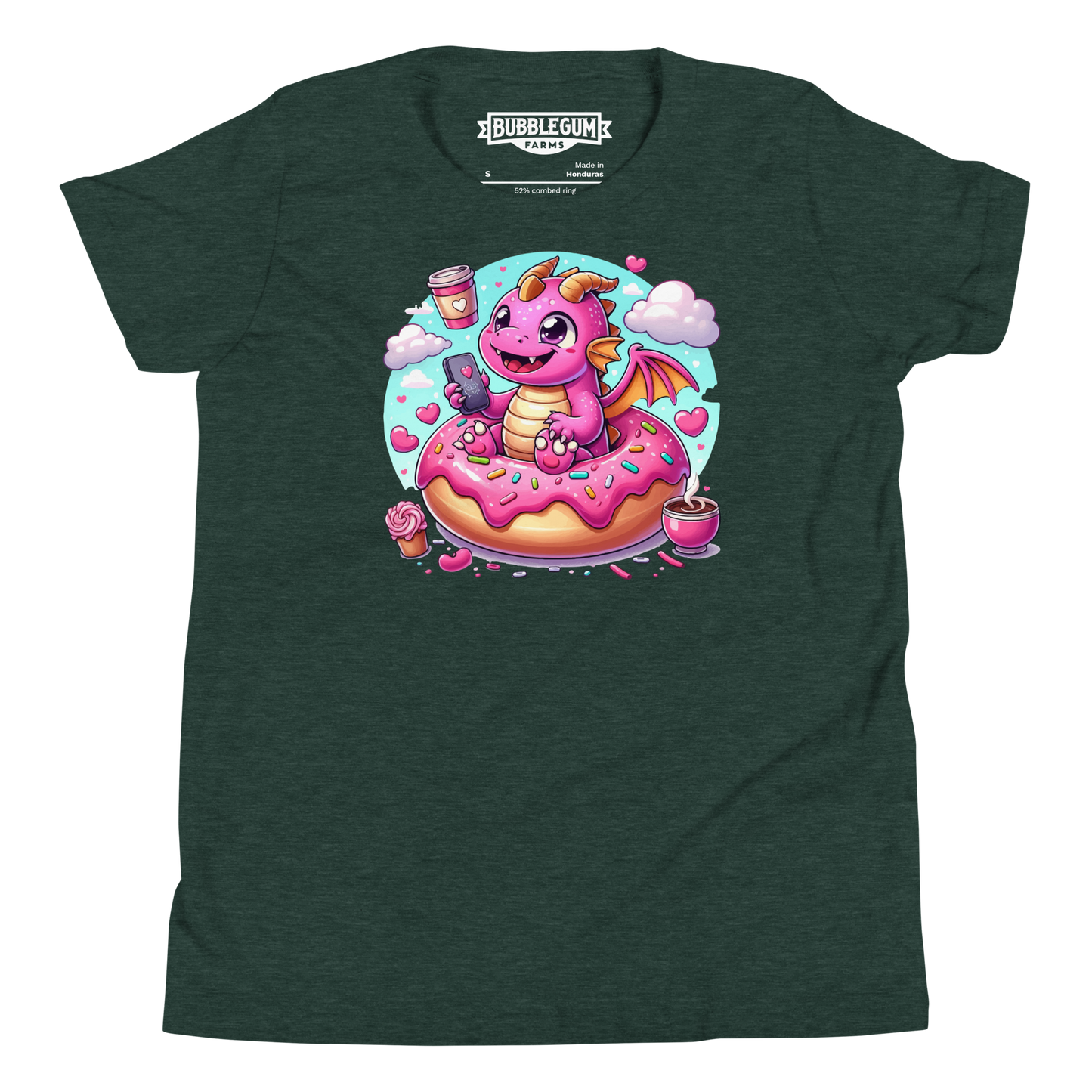 Pink Dragon - Loving Coffee and Donuts - Youth Staple Tee