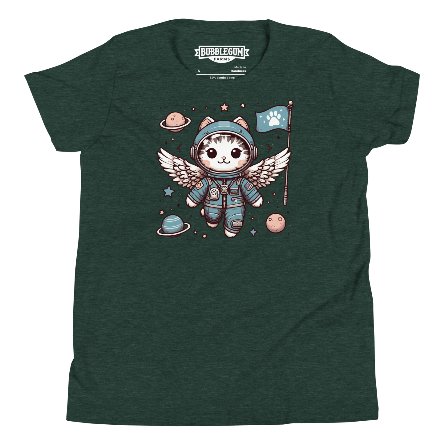 Space Kitten with Wings - Youth Staple Tee