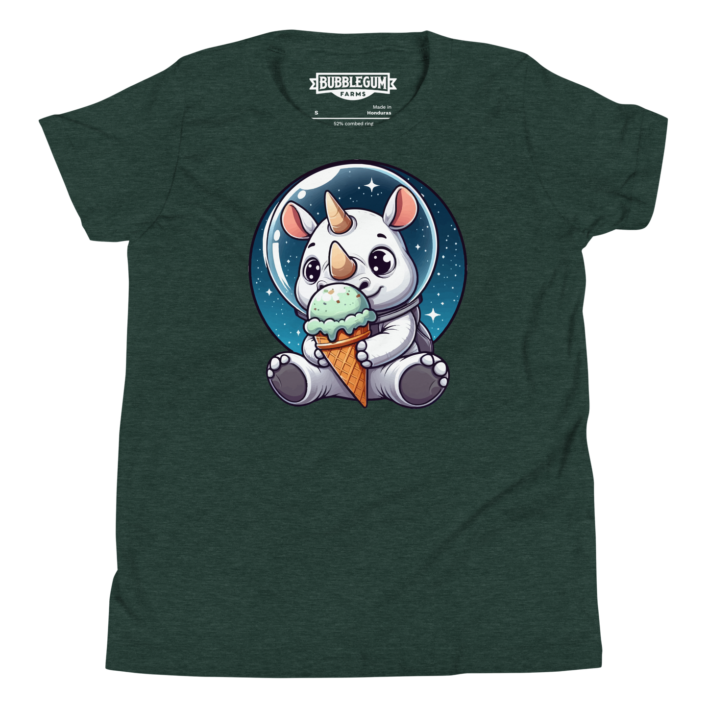 Space Rhino - Eating Ice Cream - Youth Staple Tee