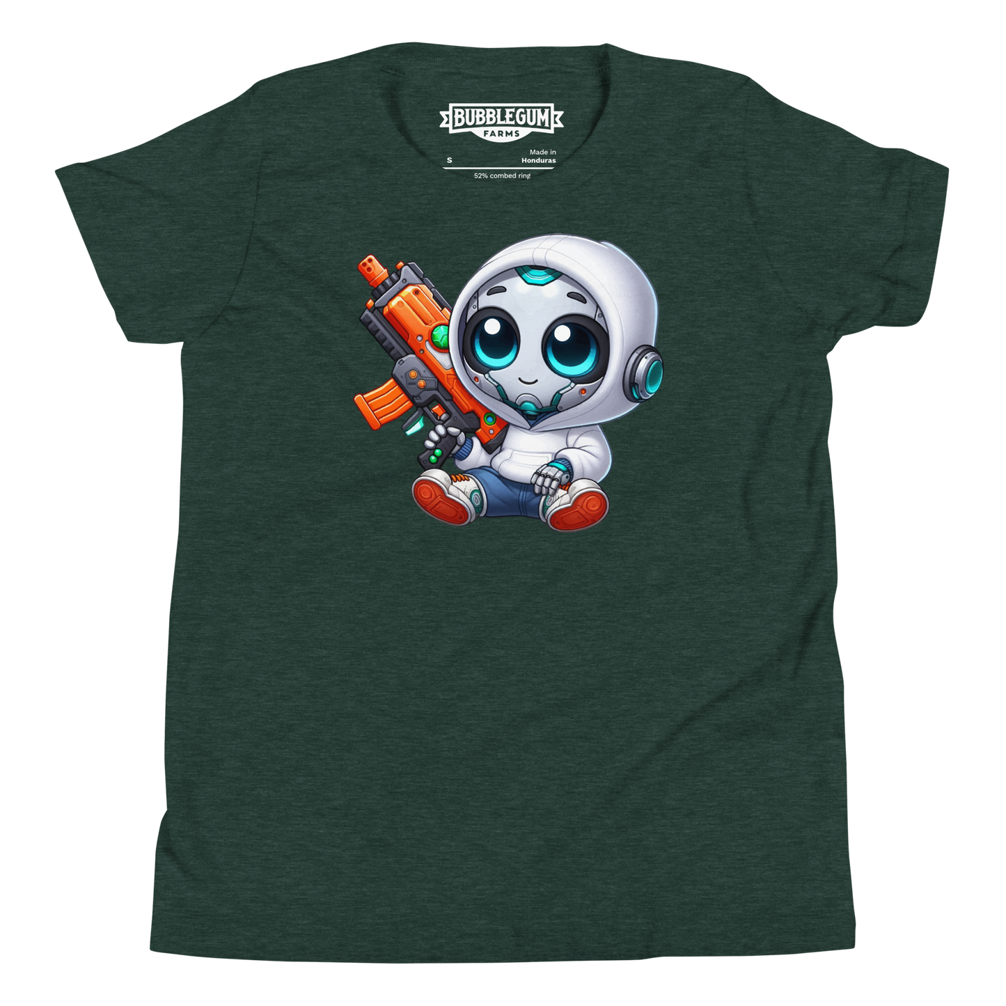 White Robot with Foam Dart Blaster - Youth Staple Tee