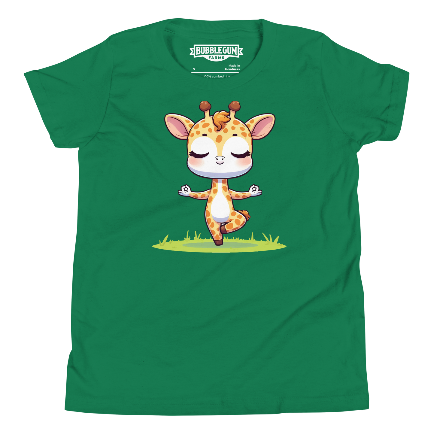 Giraffe doing Yoga - Youth Staple Tee