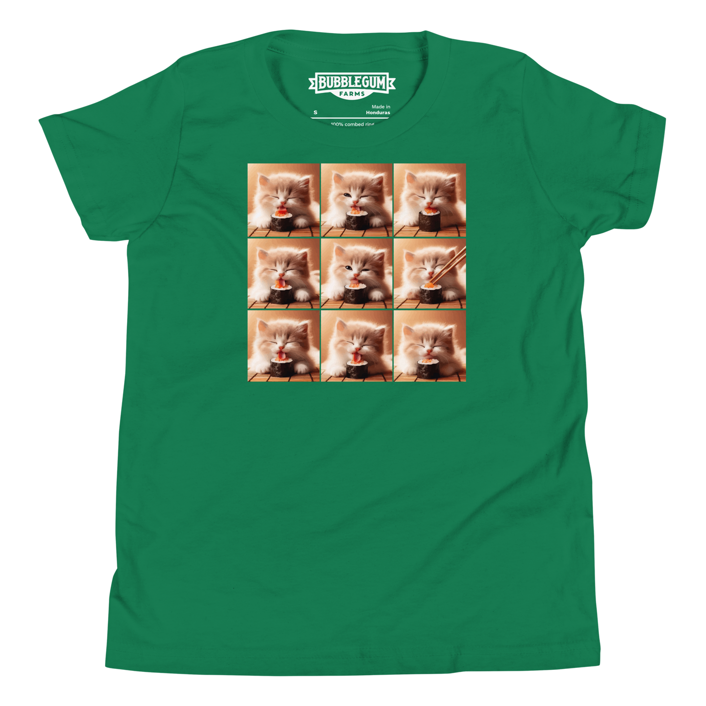 Kittens Eating Sushi Collage - Youth Staple Tee