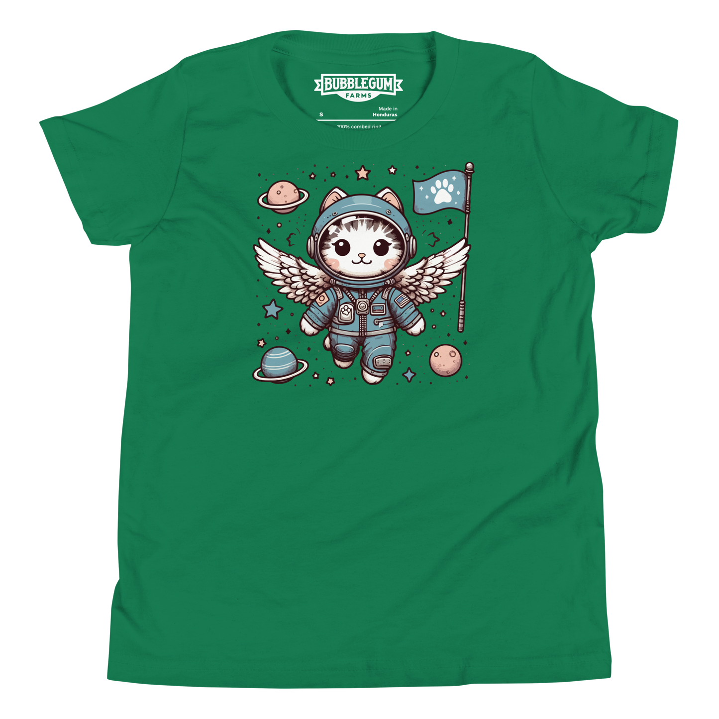 Space Kitten with Wings - Youth Staple Tee