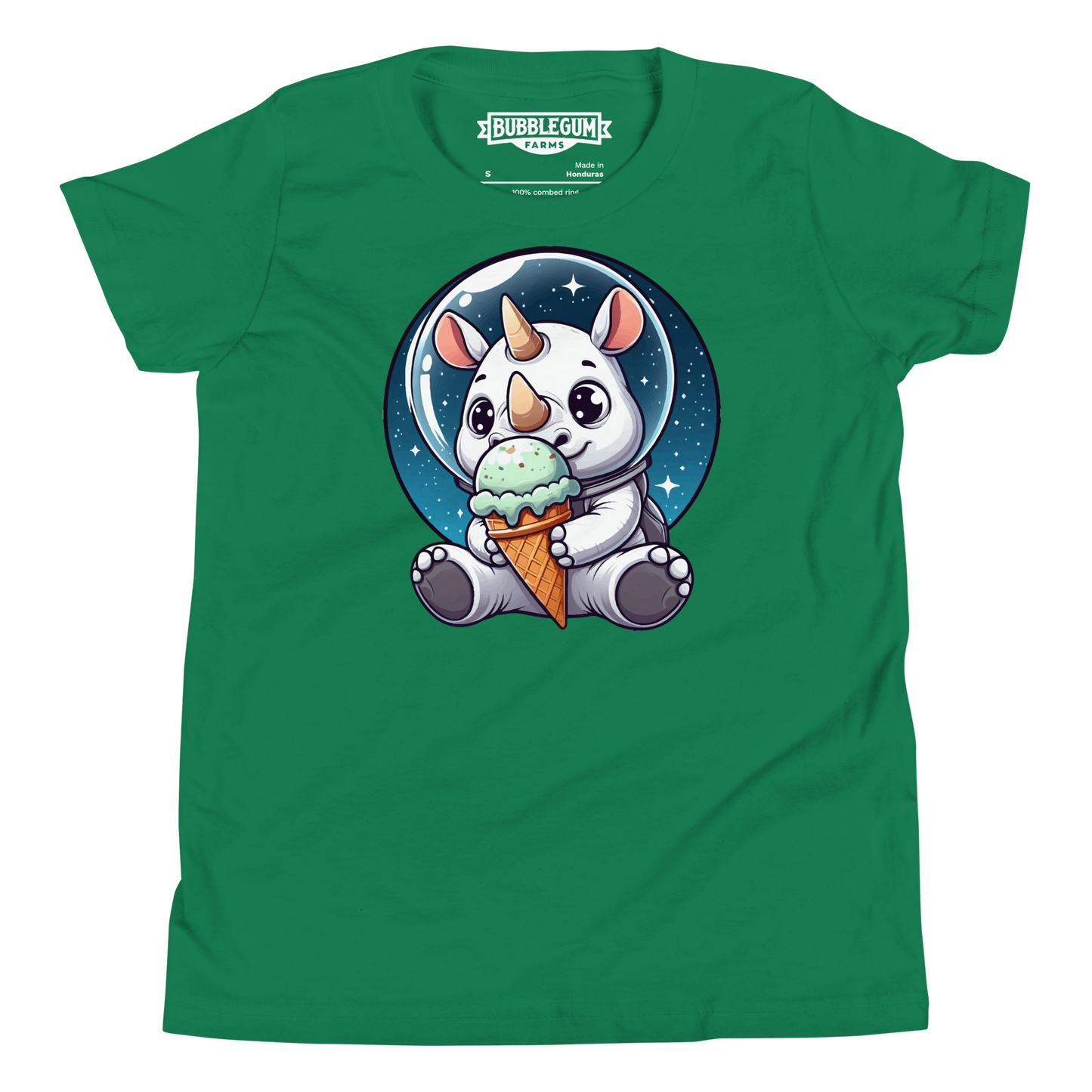 Space Rhino - Eating Ice Cream - Youth Staple Tee
