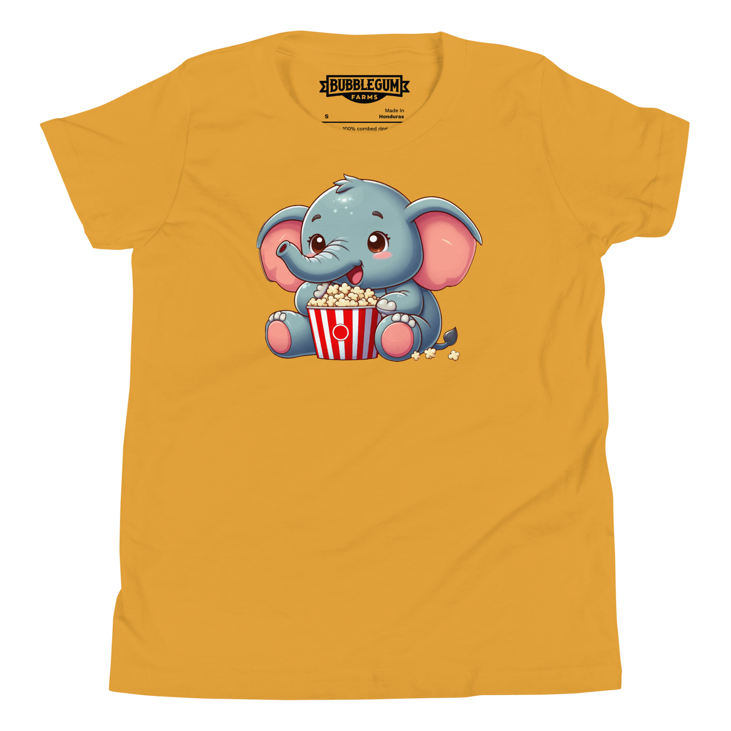 Baby Elephant - Eating Popcorn - Youth Staple Tee