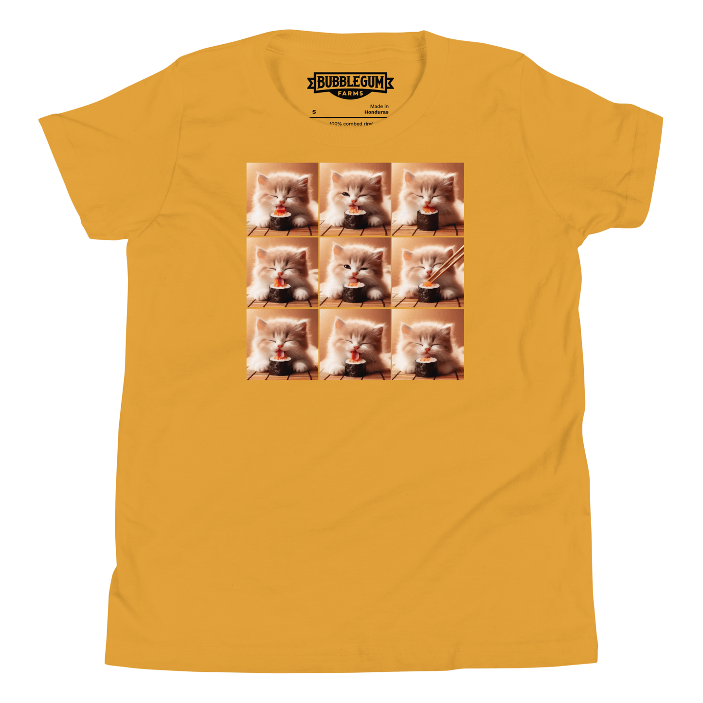 Kittens Eating Sushi Collage - Youth Staple Tee
