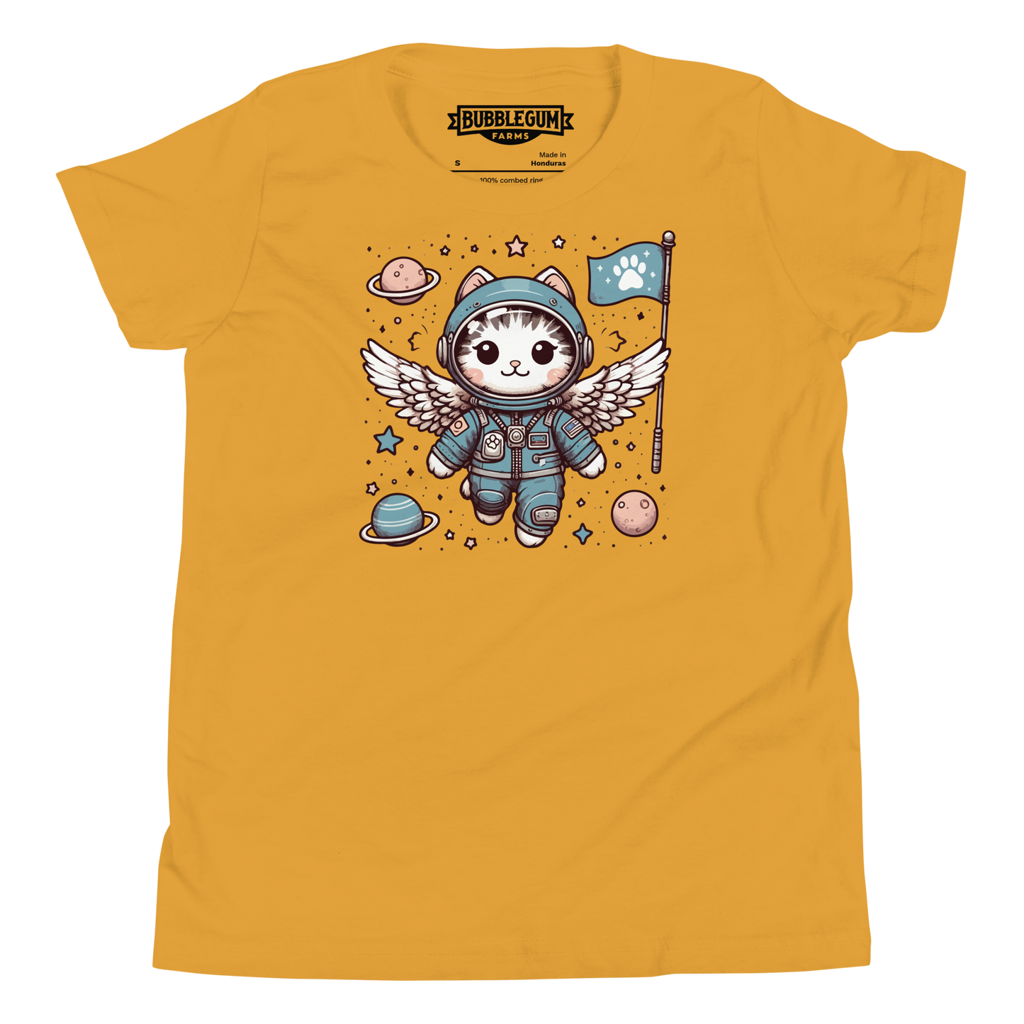 Space Kitten with Wings - Youth Staple Tee