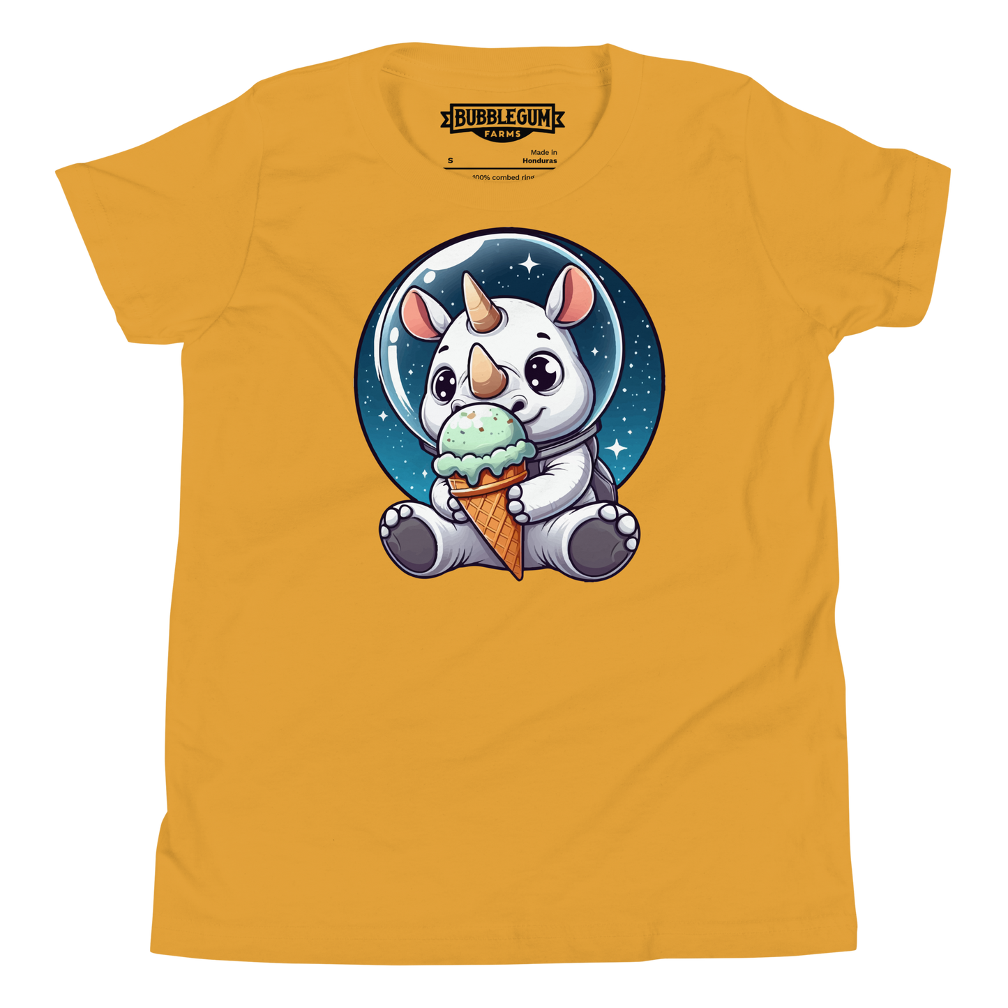 Space Rhino - Eating Ice Cream - Youth Staple Tee