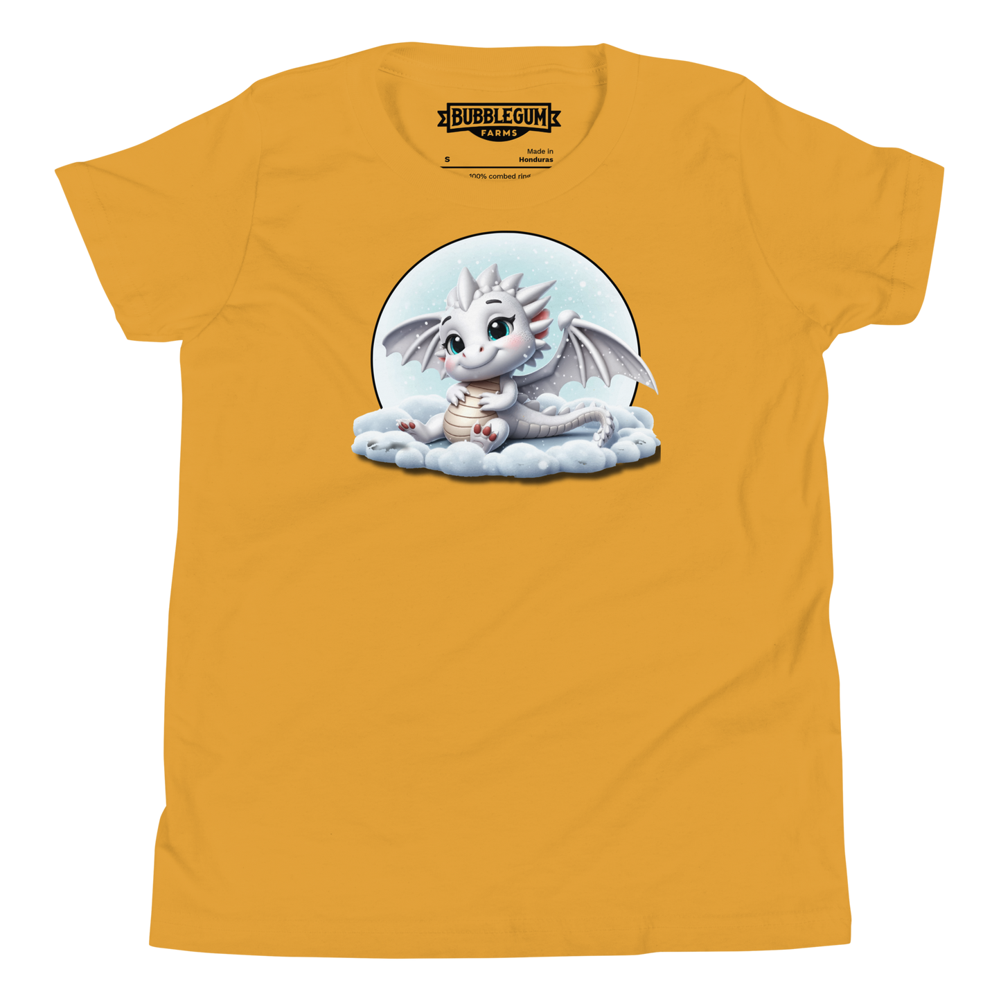 White Dragon in the Clouds - Youth Staple Tee