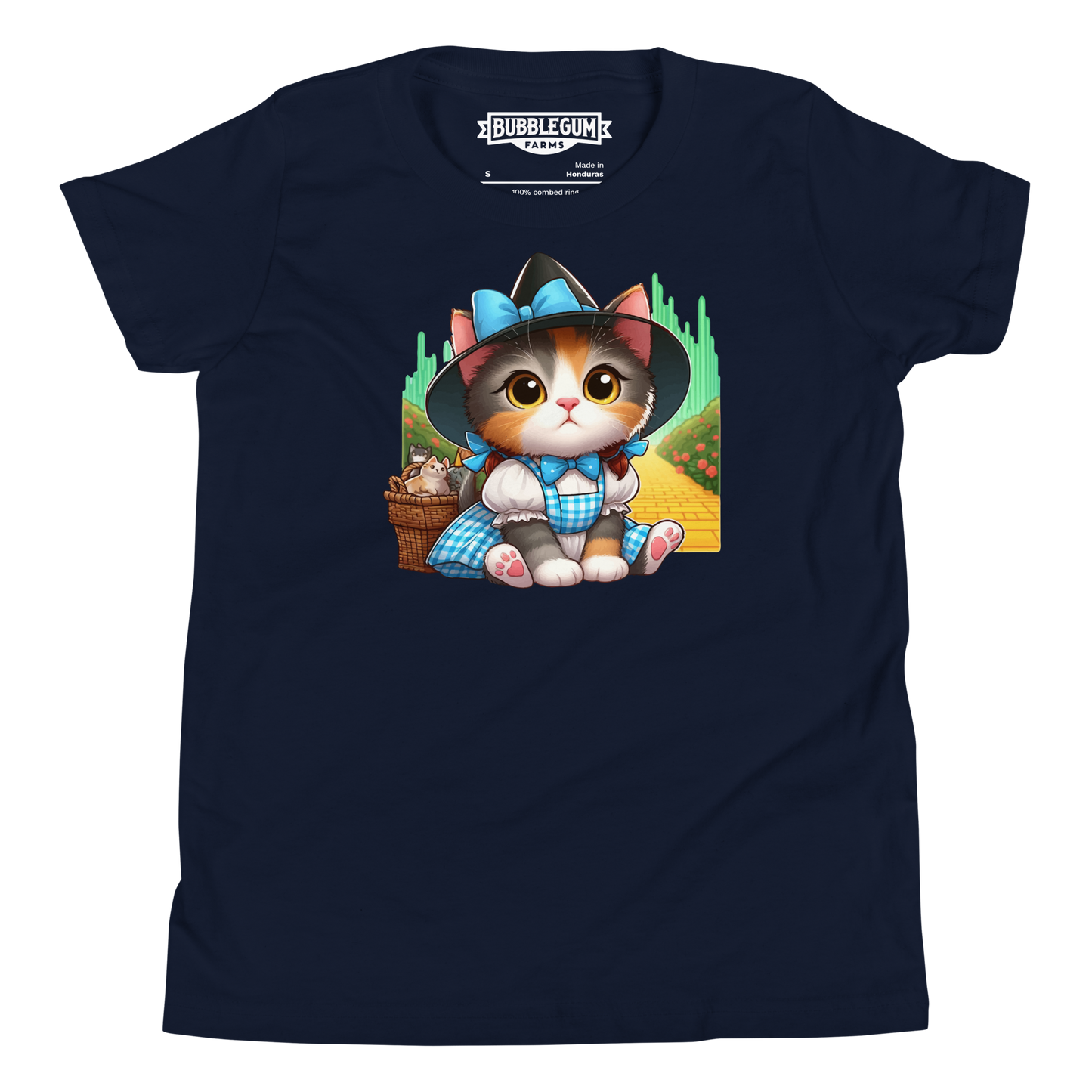 Kitten on a Yellow Brick Road - Youth Staple Tee
