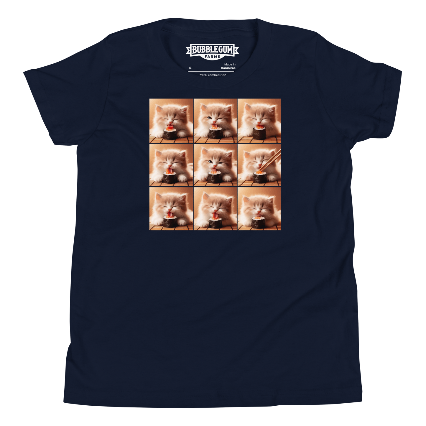 Kittens Eating Sushi Collage - Youth Staple Tee