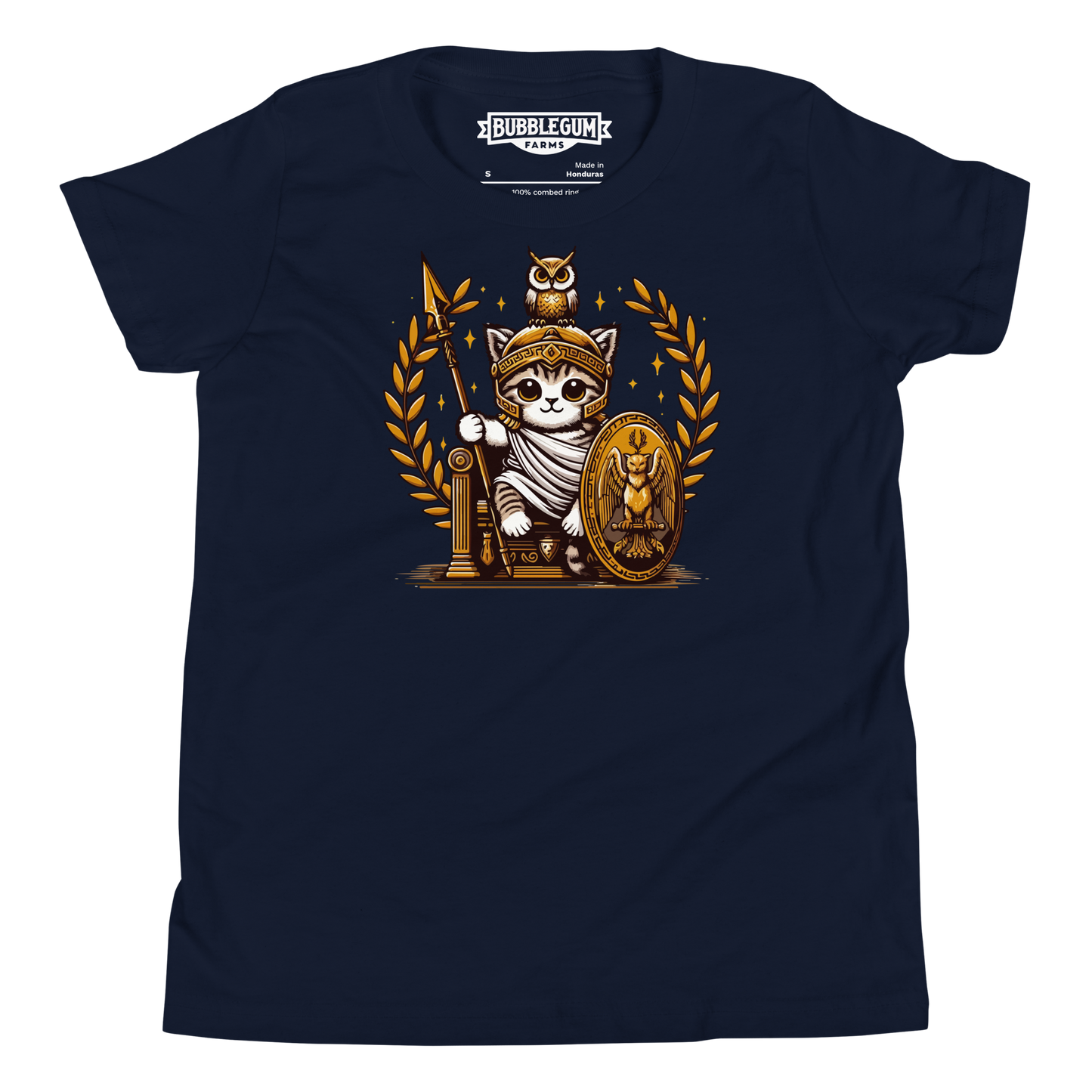 Roman Kitten with Owl - Youth Staple Tee
