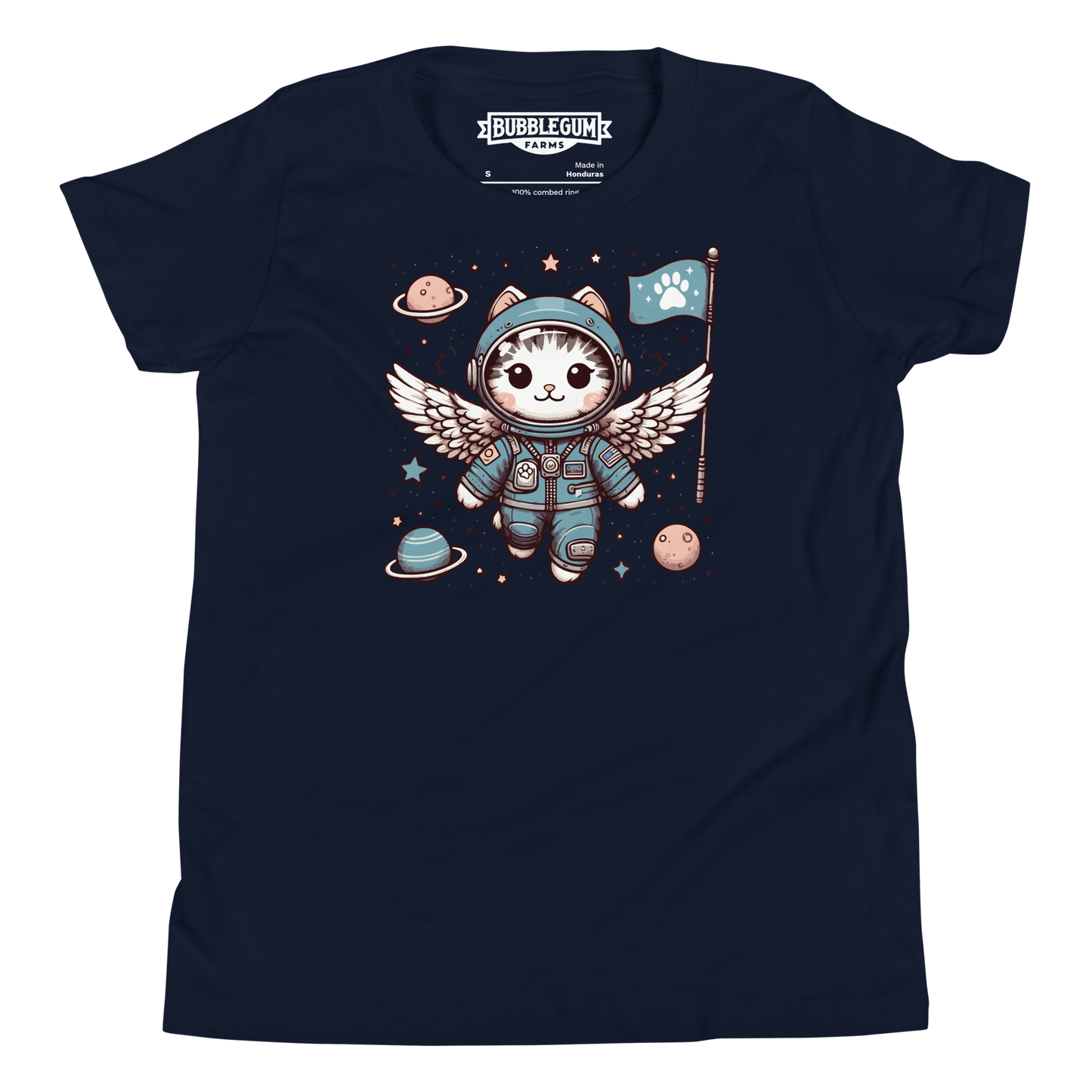 Space Kitten with Wings - Youth Staple Tee