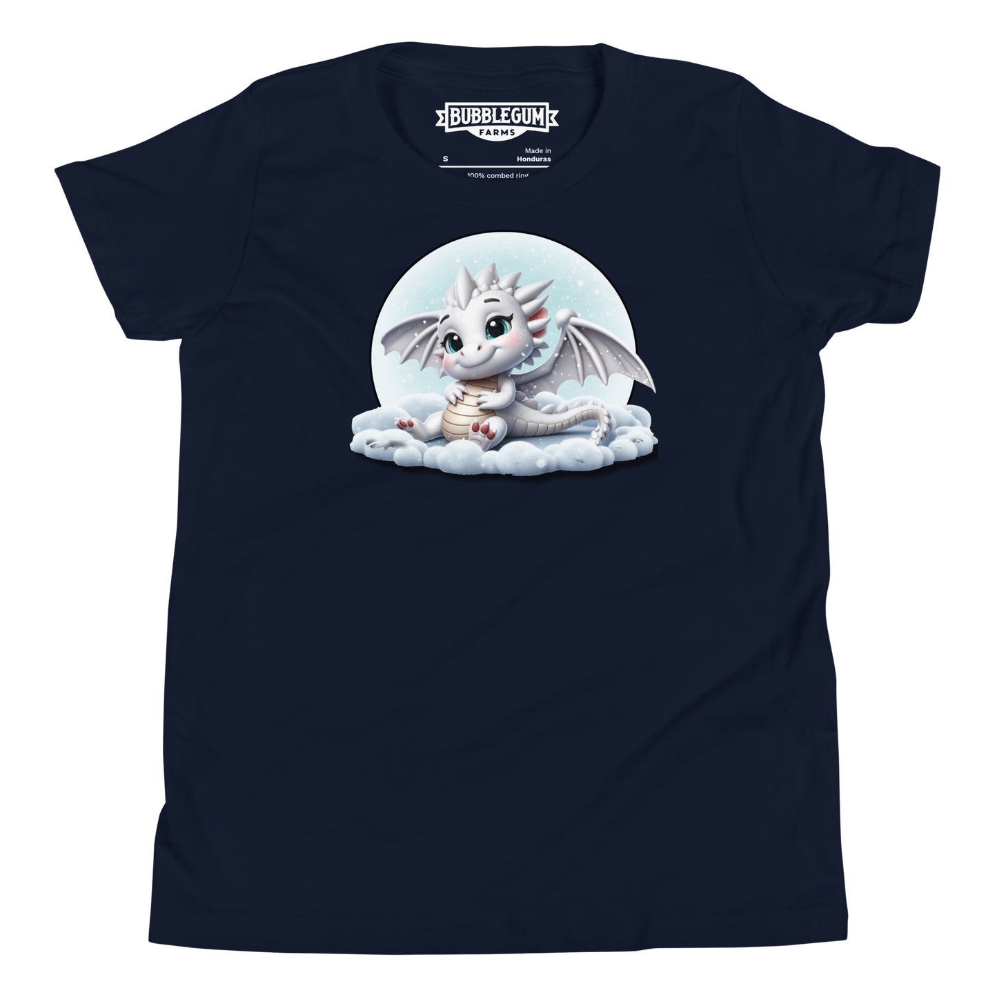 White Dragon in the Clouds - Youth Staple Tee