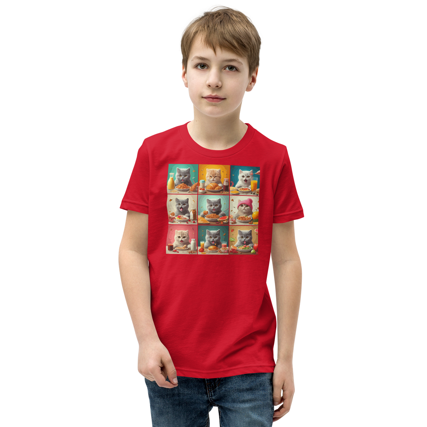 Kittens Eating Collage - Youth Staple Tee