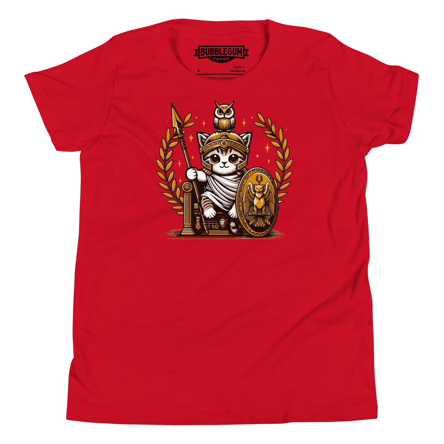 Roman Kitten with Owl - Youth Staple Tee
