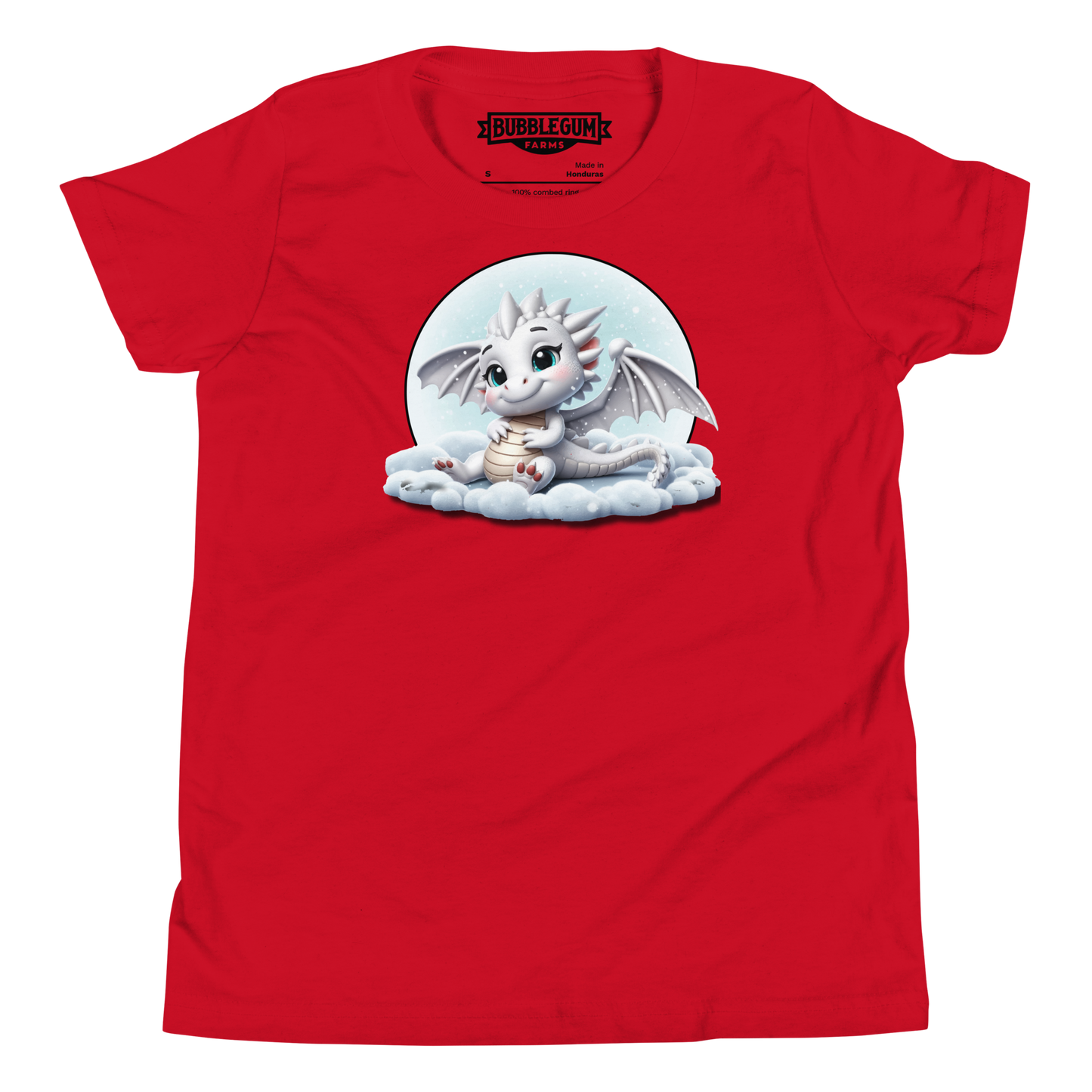 White Dragon in the Clouds - Youth Staple Tee