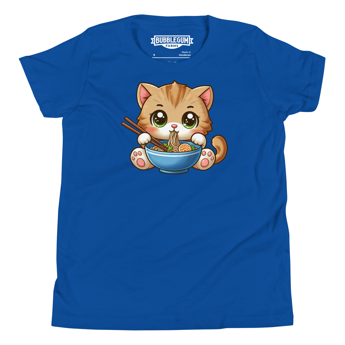 Brown Kitten - Eating Ramen - Youth Staple Tee