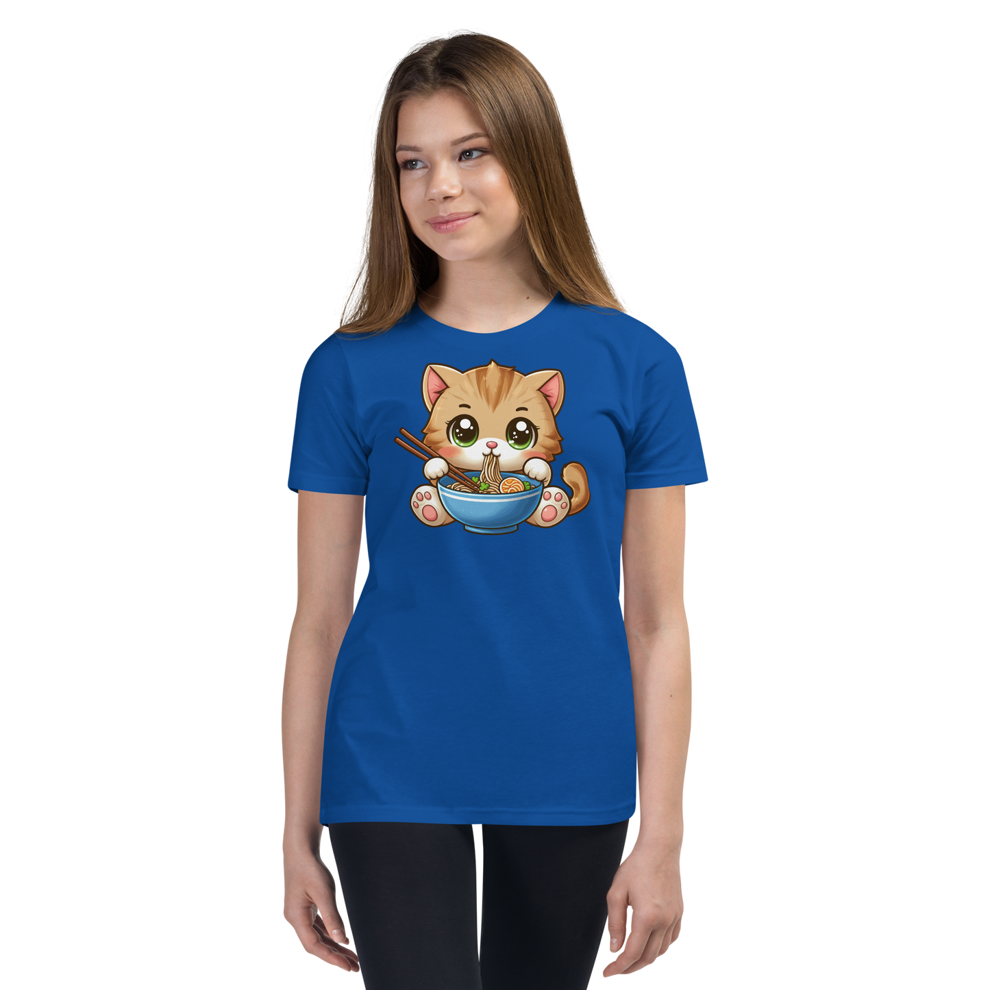 Brown Kitten - Eating Ramen - Youth Staple Tee