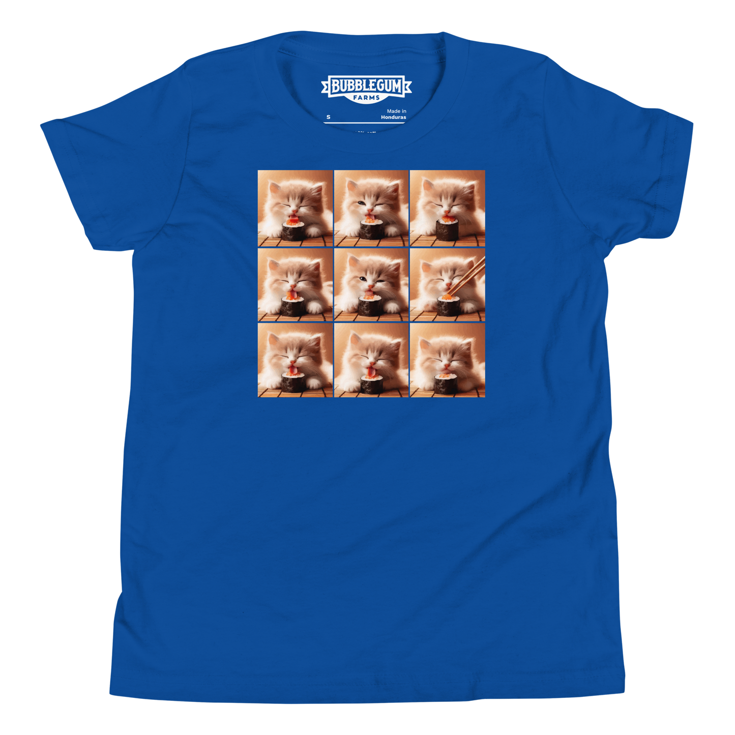 Kittens Eating Sushi Collage - Youth Staple Tee