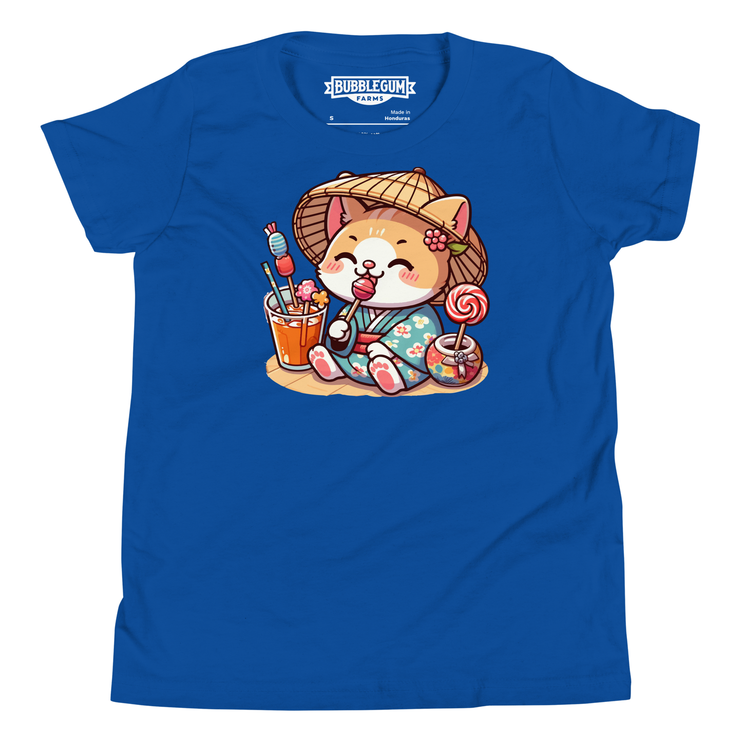 Orange Kitten in a Kimono - Youth Staple Tee