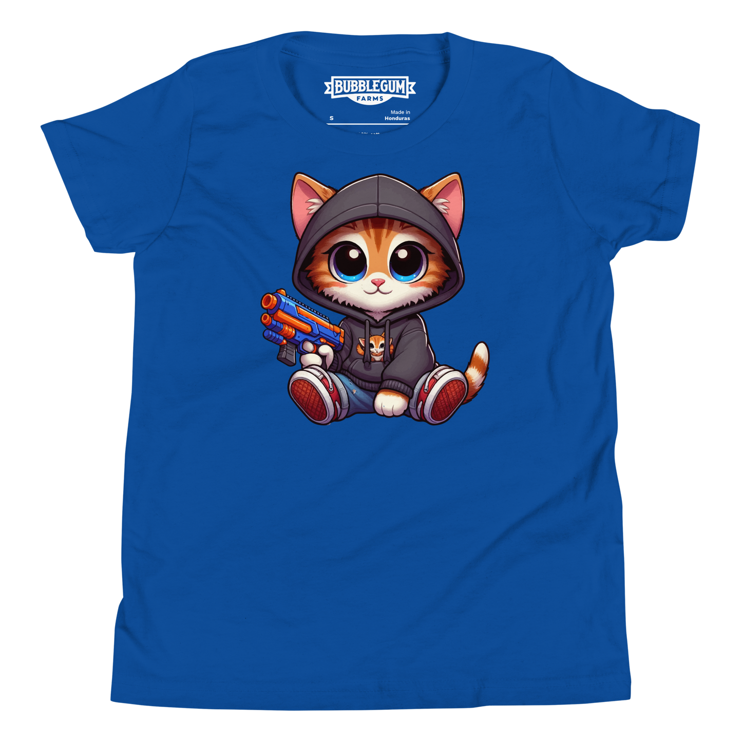 Orange Kitten with Foam Dart Blaster - Youth Staple Tee