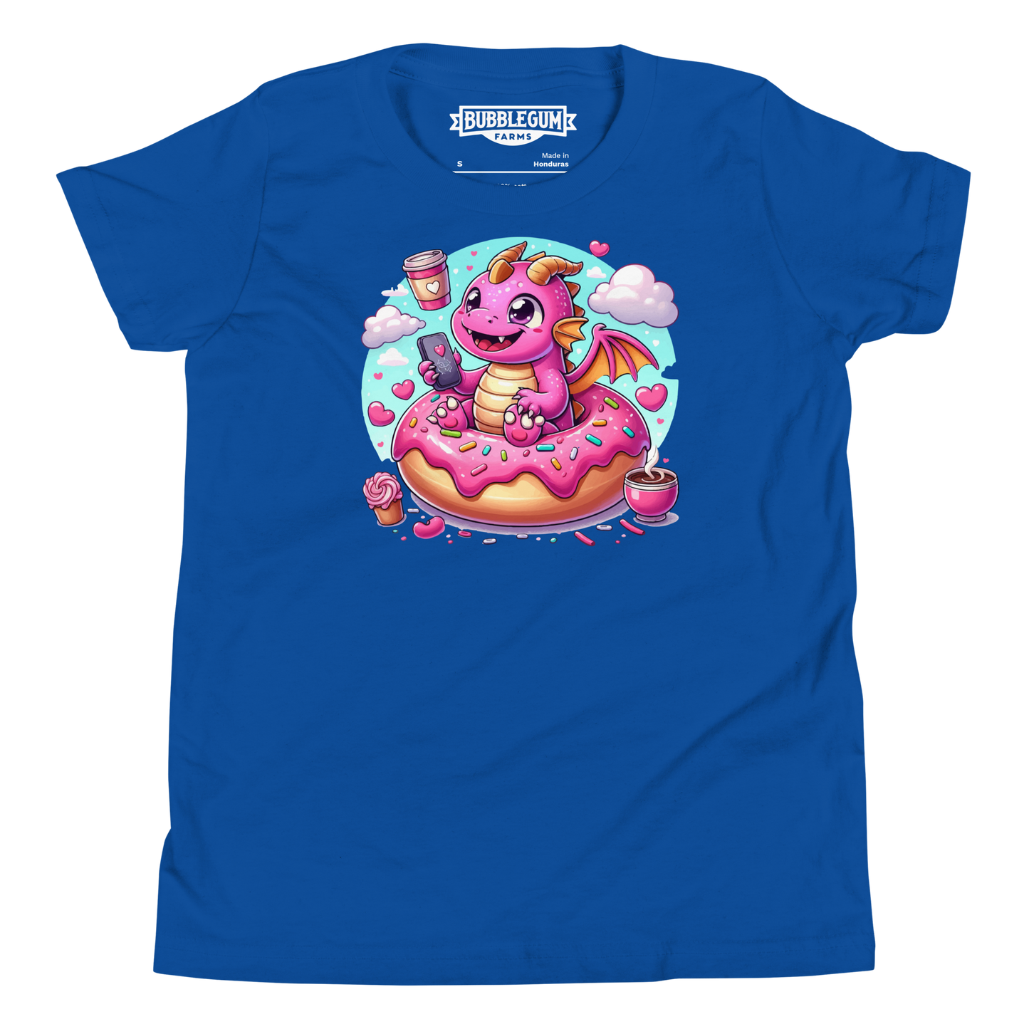 Pink Dragon - Loving Coffee and Donuts - Youth Staple Tee