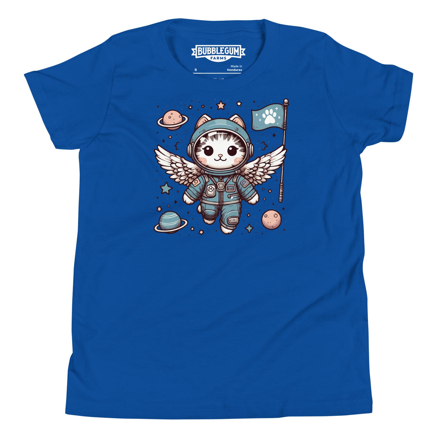 Space Kitten with Wings - Youth Staple Tee