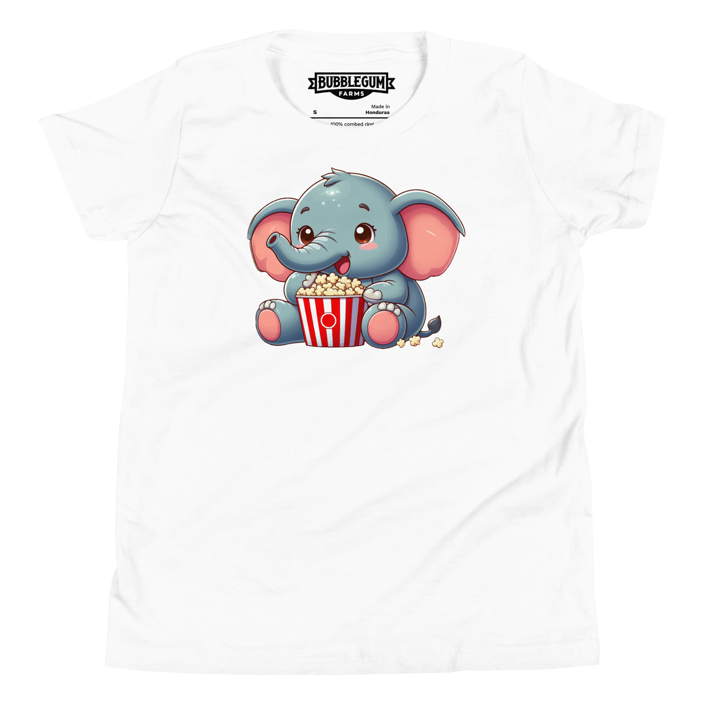 Baby Elephant - Eating Popcorn - Youth Staple Tee