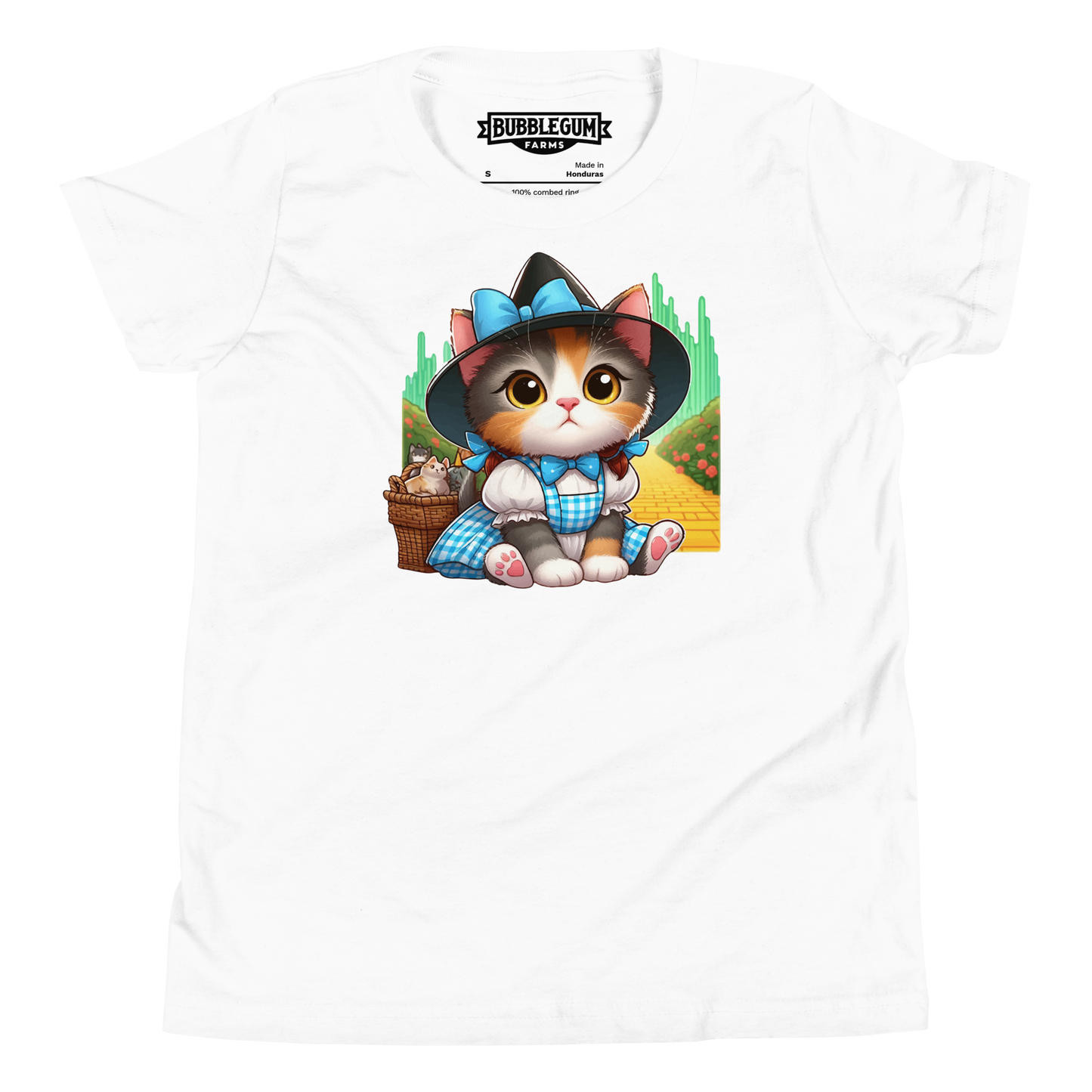 Kitten on a Yellow Brick Road - Youth Staple Tee