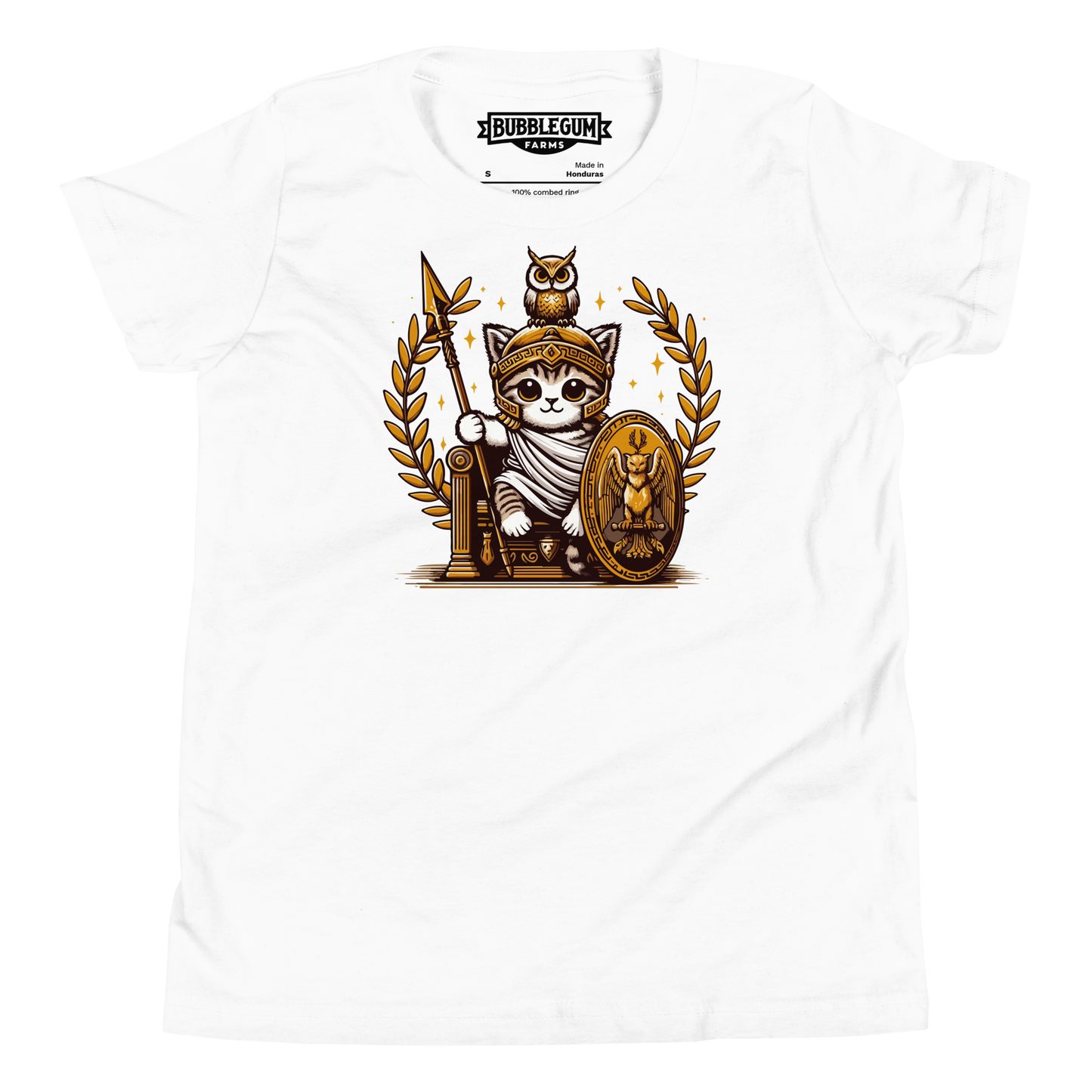Roman Kitten with Owl - Youth Staple Tee