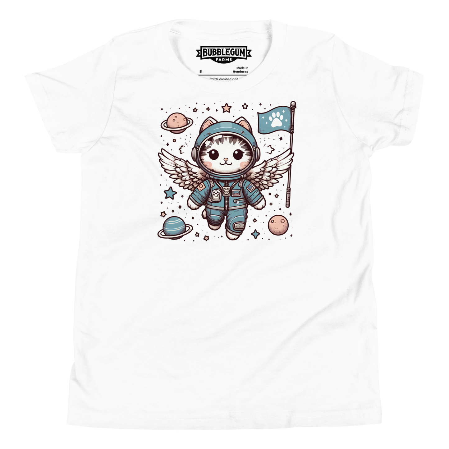 Space Kitten with Wings - Youth Staple Tee