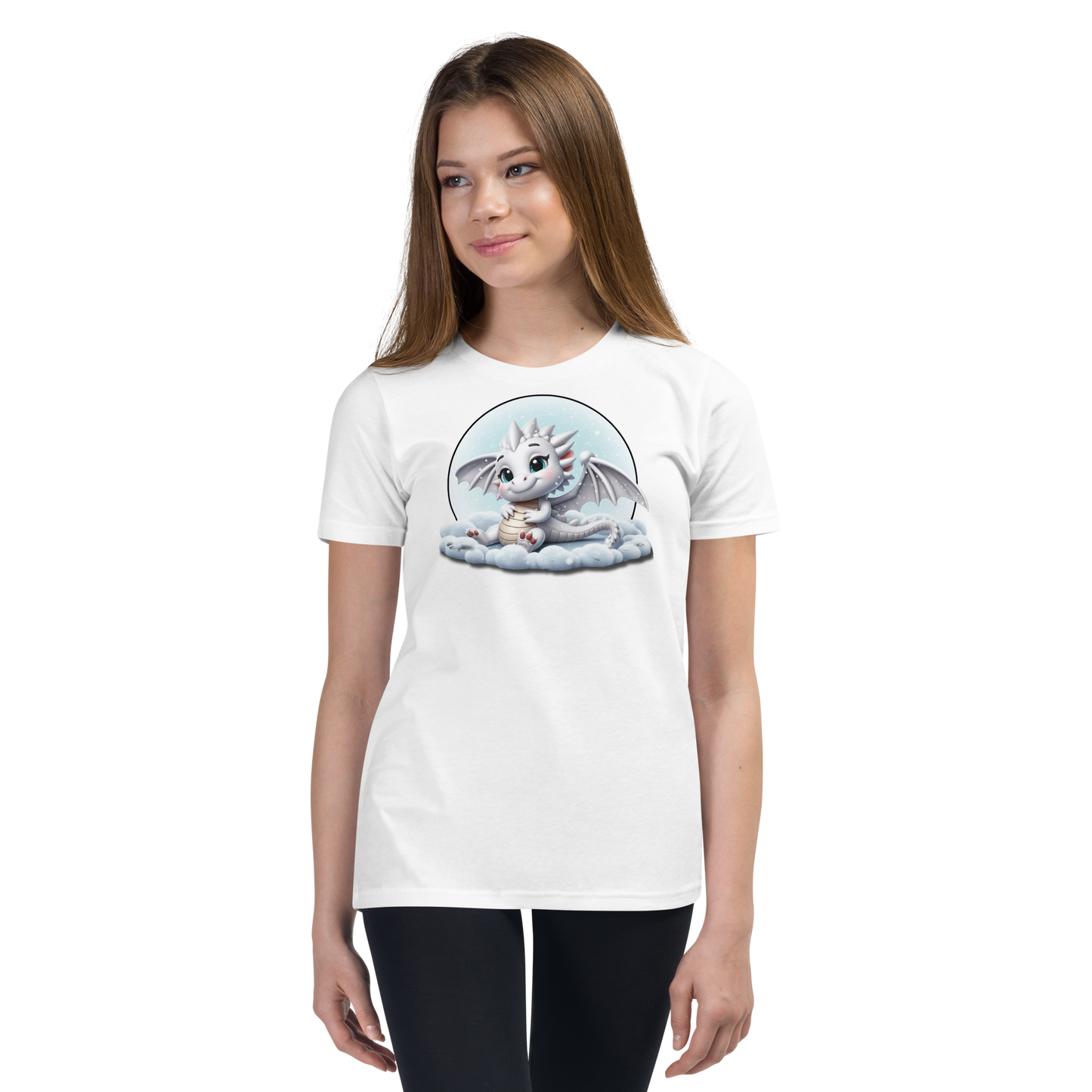 White Dragon in the Clouds - Youth Staple Tee