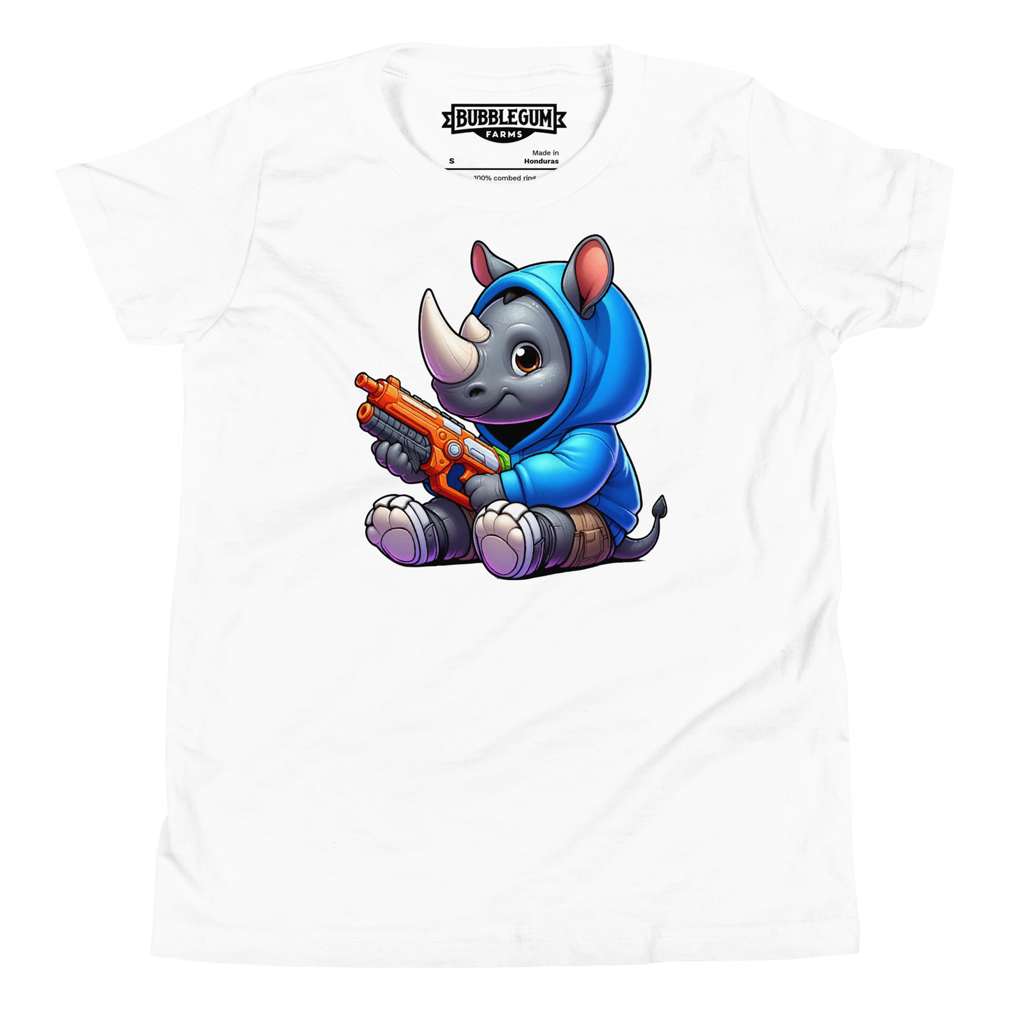 Baby Rhino with Foam Dart Blaster - Youth Staple Tee