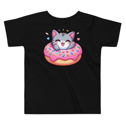 Grey Kitten - Laughing in a Donut - Toddler Tee