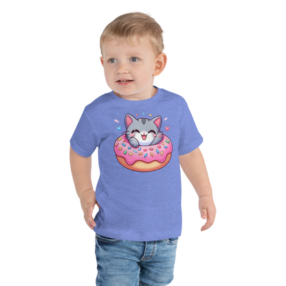 Grey Kitten - Laughing in a Donut - Toddler Tee