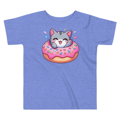 Grey Kitten - Laughing in a Donut - Toddler Tee