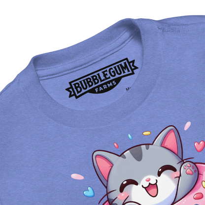 Grey Kitten - Laughing in a Donut - Toddler Tee