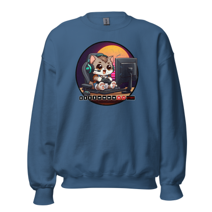 Gamer Kitten - Green Headset - Preshrunk Sweatshirt