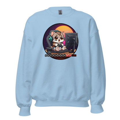 Gamer Kitten - Green Headset - Preshrunk Sweatshirt