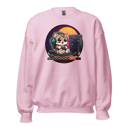 Gamer Kitten - Green Headset - Preshrunk Sweatshirt