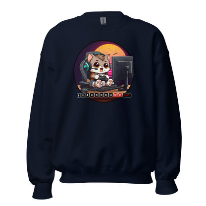 Gamer Kitten - Green Headset - Preshrunk Sweatshirt