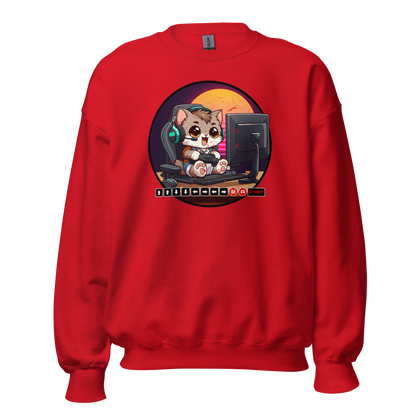 Gamer Kitten - Green Headset - Preshrunk Sweatshirt