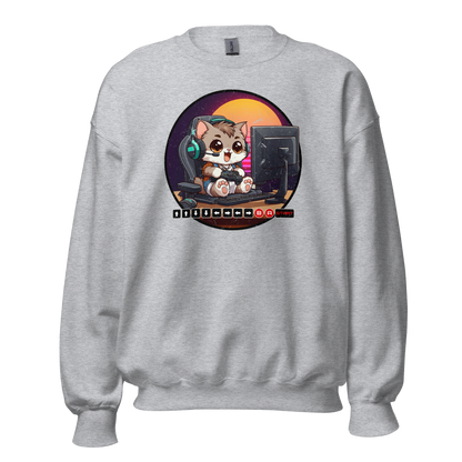 Gamer Kitten - Green Headset - Preshrunk Sweatshirt